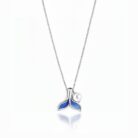 Blue Whale Tail Pearl Pendant Necklace