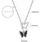 Double Butterfly Drop Necklace (304 Stainless Steel) information