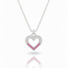 Dual-Tone Crystal Heart Pendant Necklace