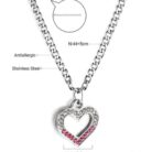 Dual-Tone Crystal Heart Pendant Necklace information