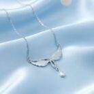 Elegant Wing Drop Pendant Necklace Gallery Image