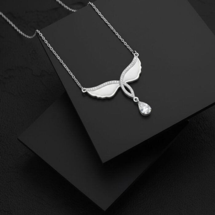 Elegant Wing Drop Pendant Necklace Gallery Image