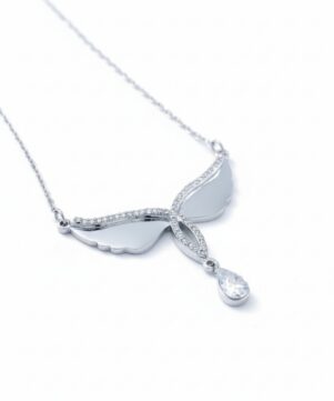 Elegant Wing Drop Pendant Necklace Gallery Image