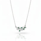 Emerald Green Leaf Branch Pendant Necklace side