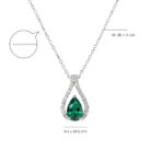 Emerald Green Pear Drop Zircon Halo Pendant Detail
