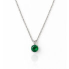 Emerald Green Solitaire Zircon Pendant Necklace (304 Stainless Steel)
