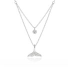 Layered Whale Tail Crystal Necklace