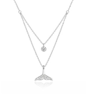 Layered Whale Tail Crystal Necklace