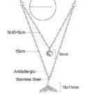 Layered Whale Tail Crystal Necklace details