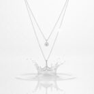 Layered Whale Tail Crystal Necklace