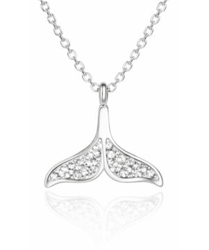Layered Whale Tail Crystal Necklace tail part Layered Whale Tail Crystal Necklace
