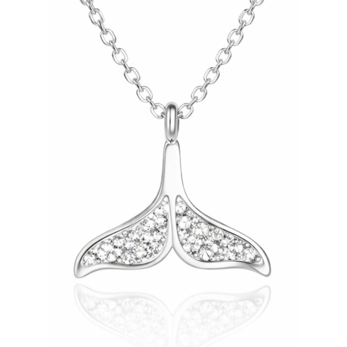 Layered Whale Tail Crystal Necklace