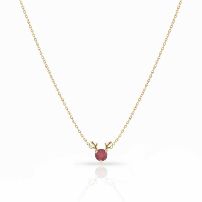 The 'Noel' Reindeer Antler Pendant Necklace (304 Stainless Steel)