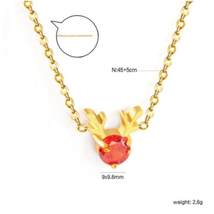 The 'Noel' Reindeer Antler Pendant Necklace details