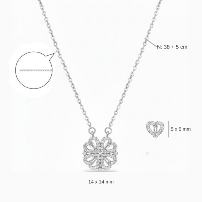 Duo Bloom 2-in-1 Rhinestone Pendant Necklace detail