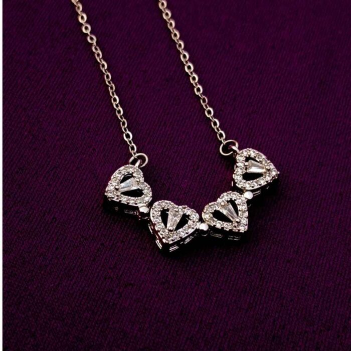 Duo Bloom 2-in-1 Rhinestone Pendant Necklace third way