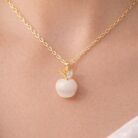 Apple-Shaped Pearl Bead Pendant Necklace model