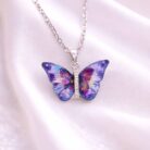 Aurora Butterfly Enamel Pendant Necklace (1)